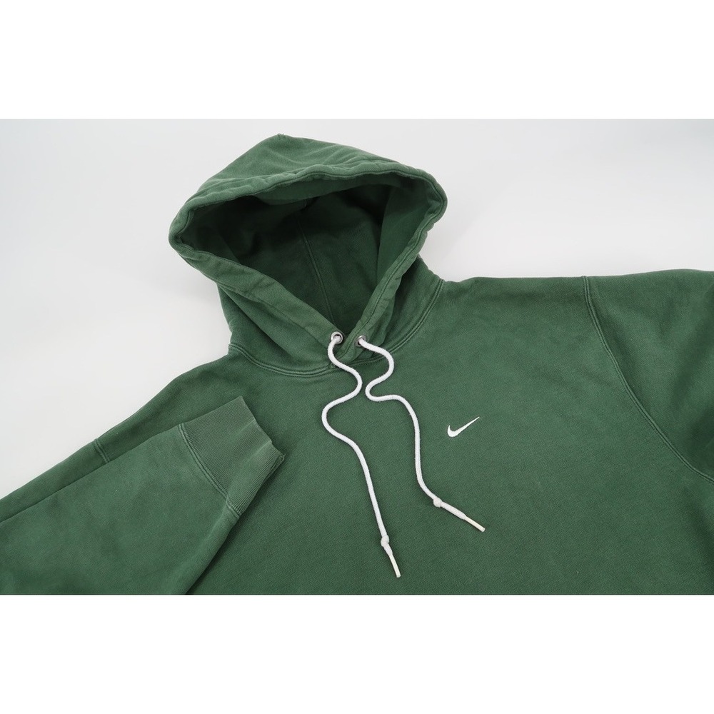 Nike Solo Swoosh Fleece Hoodie Mens Medium Green DX1355-323 Embroidered Pullover